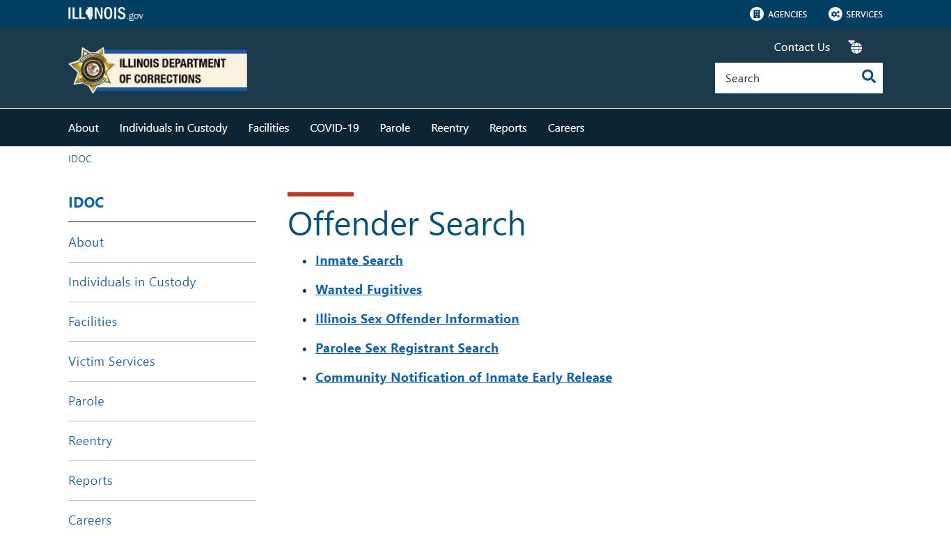 Offender Search - Illinois Department of Corrections